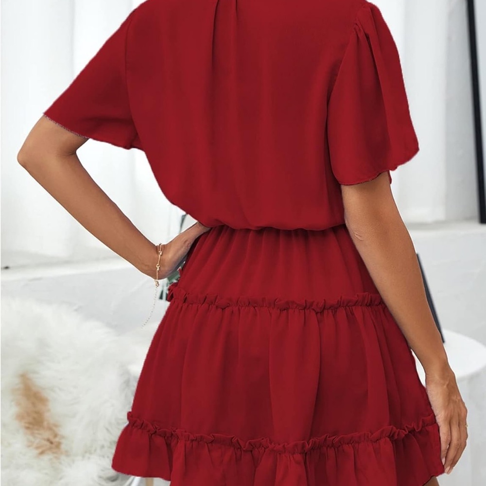 Red Ruffle Dress - Picture 10 of 11